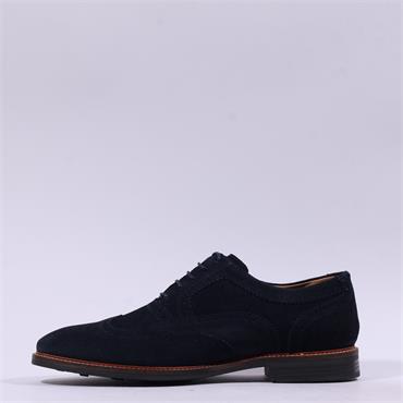 Base London Clarence Wingtip Shoe - Navy Suede